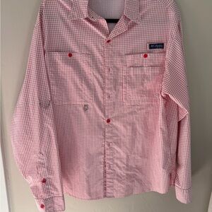 Columbia Men's Red Checkered Casual Shirt